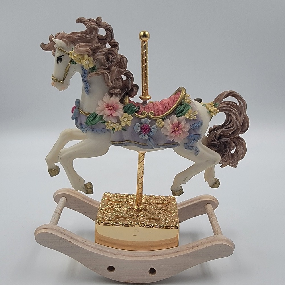 80s 90s Vtg Heritage House "You Light Up My Life" Horse Rocking Sanyko Winder